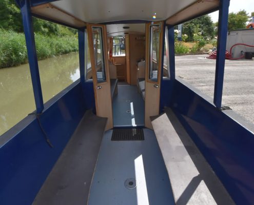 Inside a Day Boat on the Kennet & Avon Canal